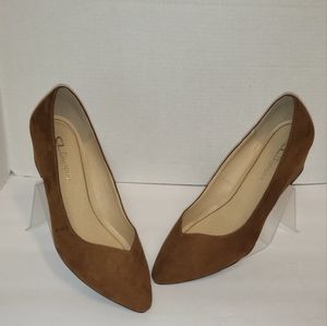 CL by Chinese Laundry Camel Color suede wedge slip on